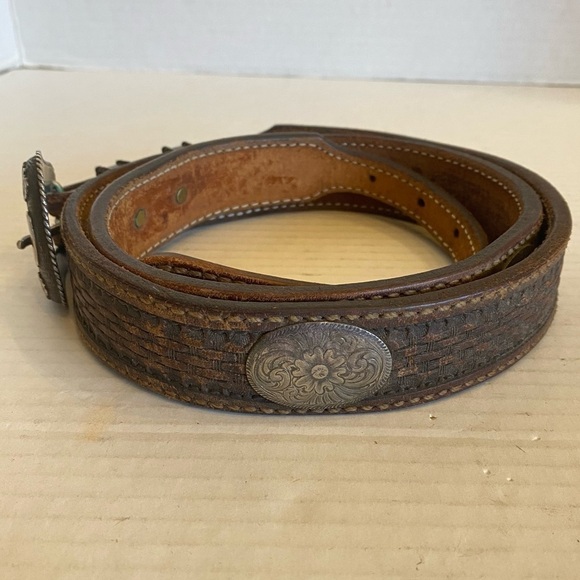 RARE Sunset Trails Sterling & 10k Gold Engraved CONCHO Ranger Belt Buckle - Picture 16 of 16